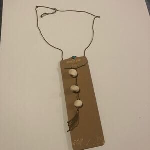 Shiraleah Chicago jewelry - Anthropologie Coleta pom long necklace in ivory NEW